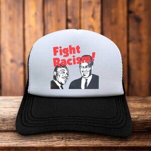 Fight Racism Mens Trucker Hat Black Snapback Malcom X MLK Equality Baseball Cap